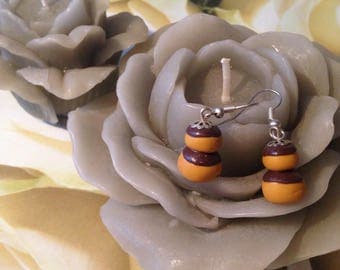 Polymer clay "chocolate religious" earrings