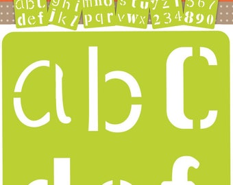 Kids Alphabet stencil set and figures x 6 - Tangerine - Ref 42643 Avenue