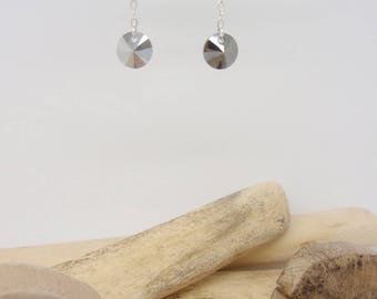 "Pastilles" grey Swarovski Silver earrings