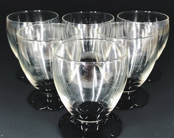 Maroon Flowered Base SNIFTERS/Shot Brandy Glasses 2oz Set of 6