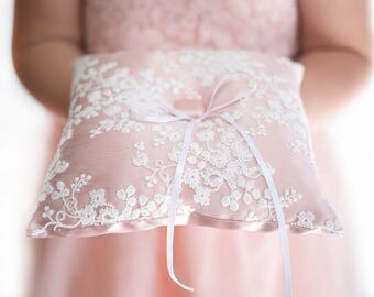 Ring Bearer Pillow | Ring Pillow | Lace Ring Pillow | Pink Ring Pillow | Vintage Wedding