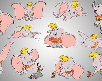 Dumbo svg files / Dumbo the elephant / dumbo perty kit / dumbo doecor / dumbo decal / dumbo disney / png 300 ppi