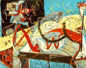 SET DE TABLE RIGIDE LAVABLE T - Jackson Pollock - Figure sténographique.