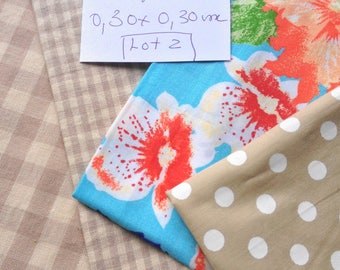 1 lot 4 coupons of patchwork cotton fabric matching 30 x 30 cm set # 2