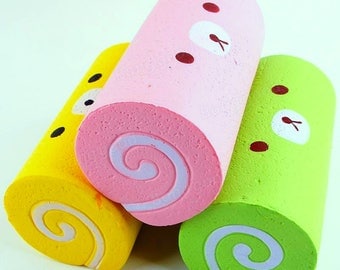 Squishy Slow Rising Roll (Yellow, Pink, or Green) bonus with 2 oz White Handmade Slime purchase