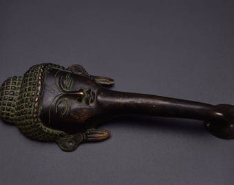 Antique Finish Lord Buddha Design Door Handle Brass Metal Figurine Home Decor Nagkanya door handle brass door