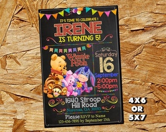Winnie the Pooh Invitation,Winnie the Pooh Birthday Invitation,Winnie the Pooh,Girl Invitation,Winnie the Pooh Birthday Invite SL