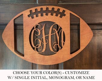 Monogram Football Door Hanger, fall door hanger,