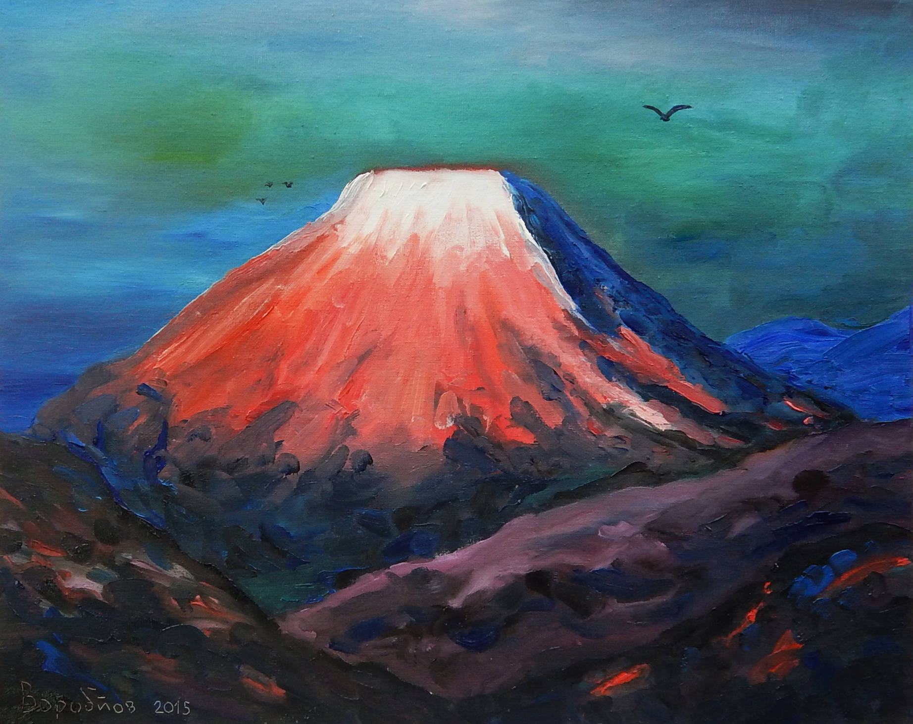 Painting on cardboard canvas original & handmade oil size