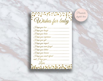 Wishes for baby, Baby shower games, Gold confetti, Baby shower ideas, Dear Baby, Fun shower activity, Baby shower wishes, Activities s4bb