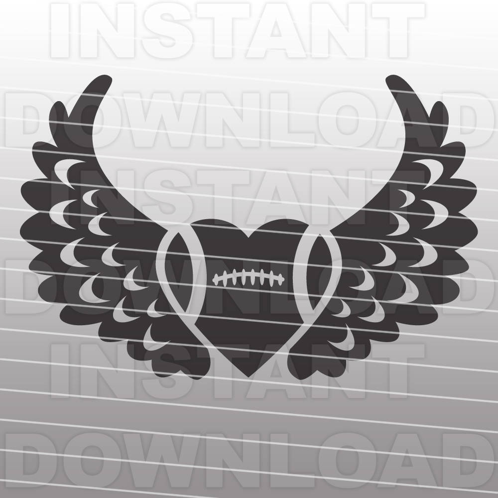 Download Football Heart with Wings SVG File Cutting Template-Clip ...