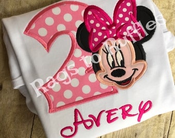 Minnie Birthday Shirt- Personalized Minnie 2nd Birthday Shirt - Personalized Mouse Birthday Shirt