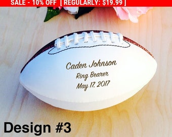 Ring Bearer Gift, Engraved Football, Mini Football, Groomsmen, Engraved Gift, Christmas Gift, Sports, Keepsake, Design #3