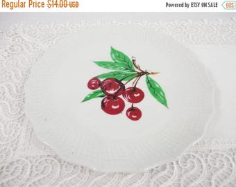CLEARANCE 50% OFF - Vintage Cherry Plate with Textured Border