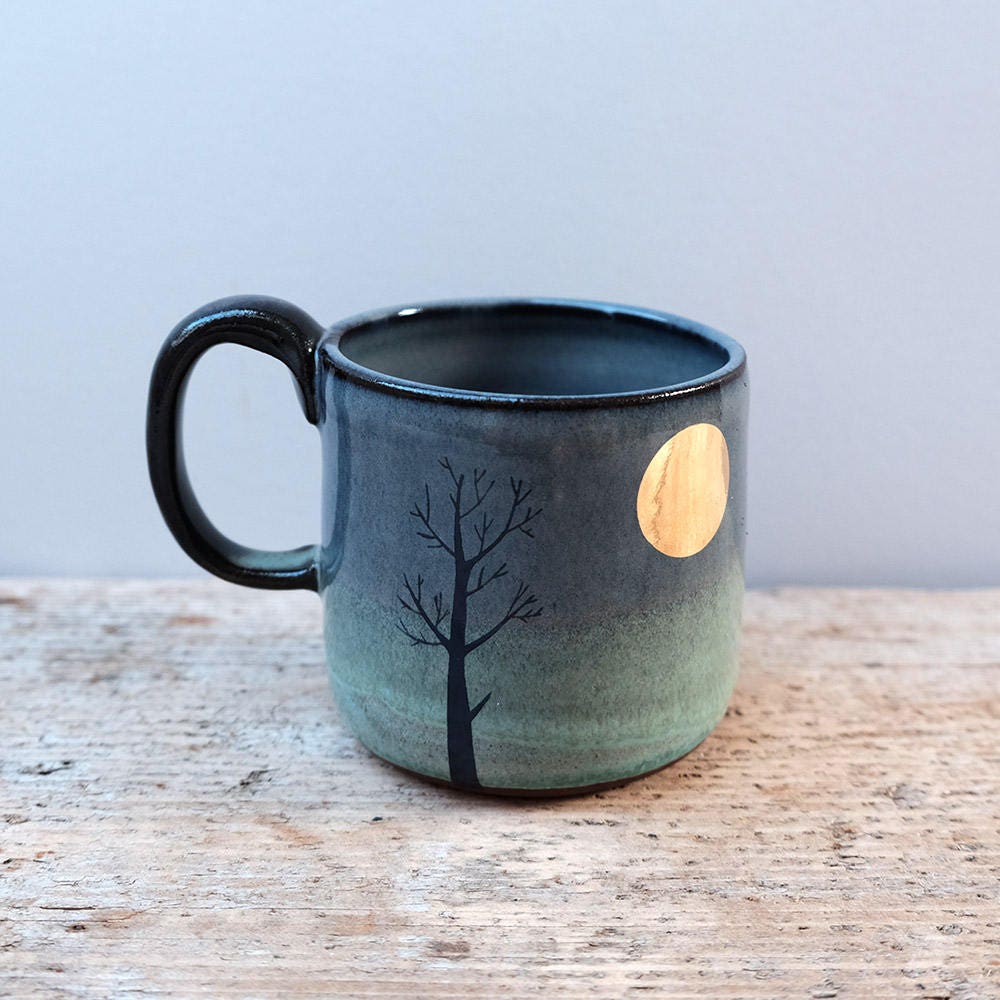 Left Handed Gold Moon Mug