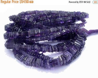 50% Off Sale 16 Inches Strand - Finest Quality Purple Amethyst Square Heishi Beads Size 5 - 6mm approx, Natural stone Wholesale Price