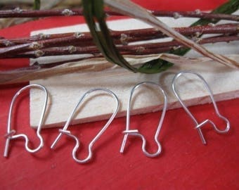 Silver-Plated Brass Kidney Ear Wires - 12 Count