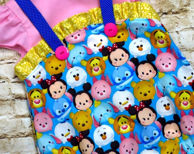 1st Birthday Outfit - Disney Tsum Tsum - Disney Vacation - Baby Girls Romper - Baby Girl Shower Gift - Baby Girl Clothes - Newborn/18 mos