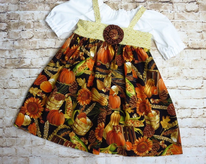 My 1st Thanksgiving - Thanksgiving Dress - Toddler Fall Outfit - Personalized Dress - Little Pumpkin - Pumpkin Outfit Baby Girl - 6 mo-8 yr