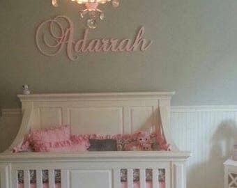 Wooden Name Glittered Connected Wood Name Boys and Girls Name Wall Letters