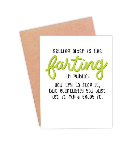 Funny Fart Joke Birthday Card Fart Humor Card Getting