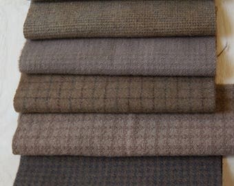 Cocoa Brown- Hand Dyed Felted Wool in a Beautiful Collection a Perfect Rug Hooking and Applique Wool