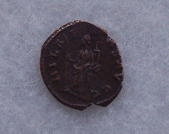 Authentic Roman Coin of The Roman Emperor Tetricus With the Goddess Hilaritas Reverse