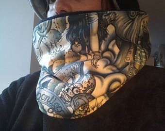 Neck tube scarf snood skull, spiral