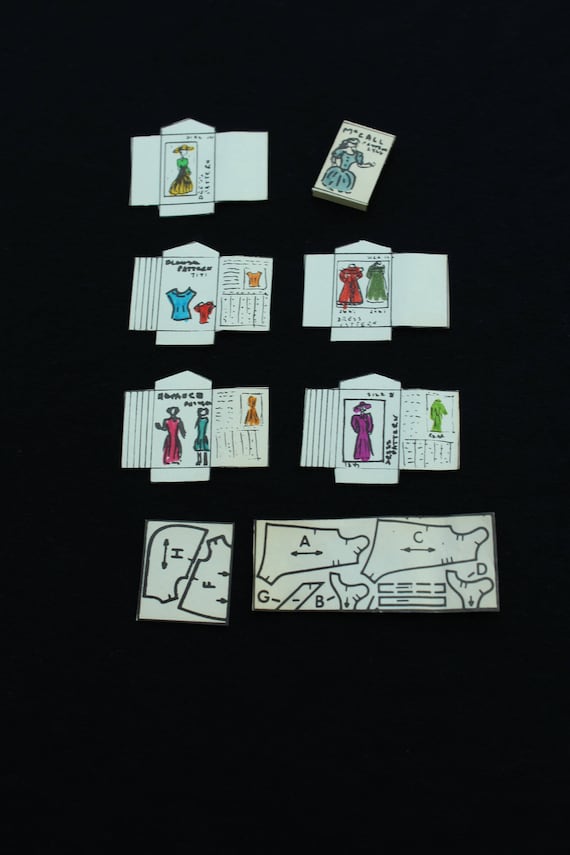 Miniature sewing pattern envelopes