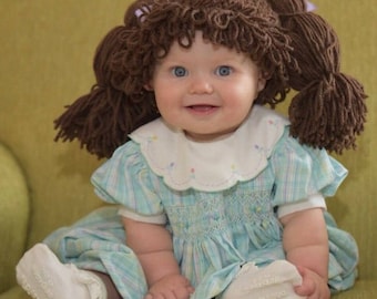 Cabbage Patch Costume, Cabbage Patch Kid Wig, Baby costume, Costumes for kids, Cabbage patch inspired hat, Dress up hats for kids, Baby Wigs