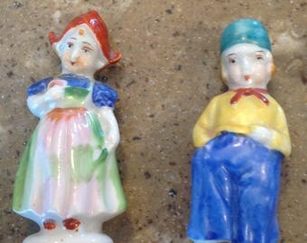 Adorable Dutch Boy Girl Miniature Figurine Stamped Porcelain Occupied Japan
