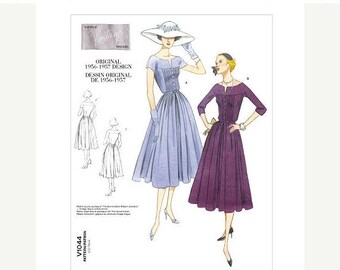 On Sale Sz 12/14/16 Vogue Original Design Pattern V1044 - Misses' Dress and Belt in Two Variations - 50's Dress Pattern