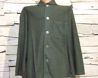 Vintage Dyed German Military Pajama Top (os-mp-3) shawl collar