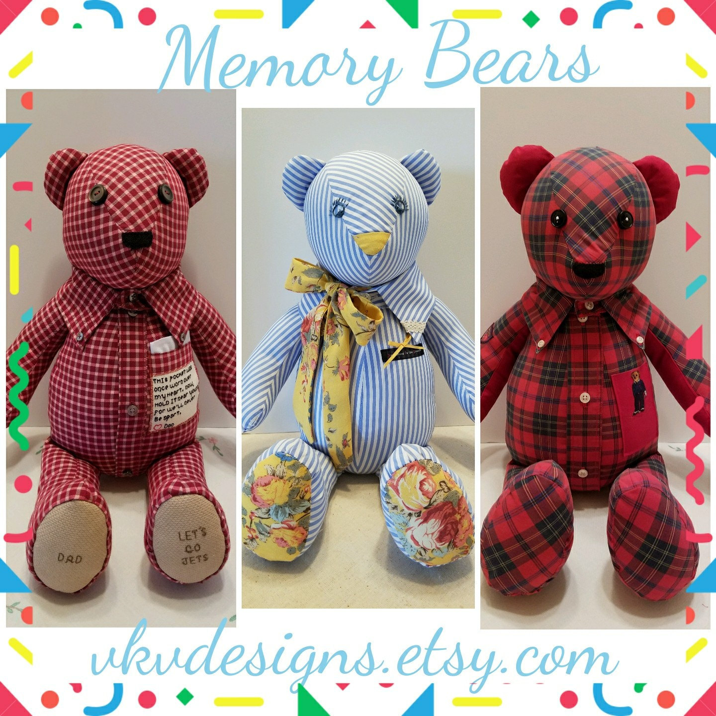 memory teddy bear made from shirt