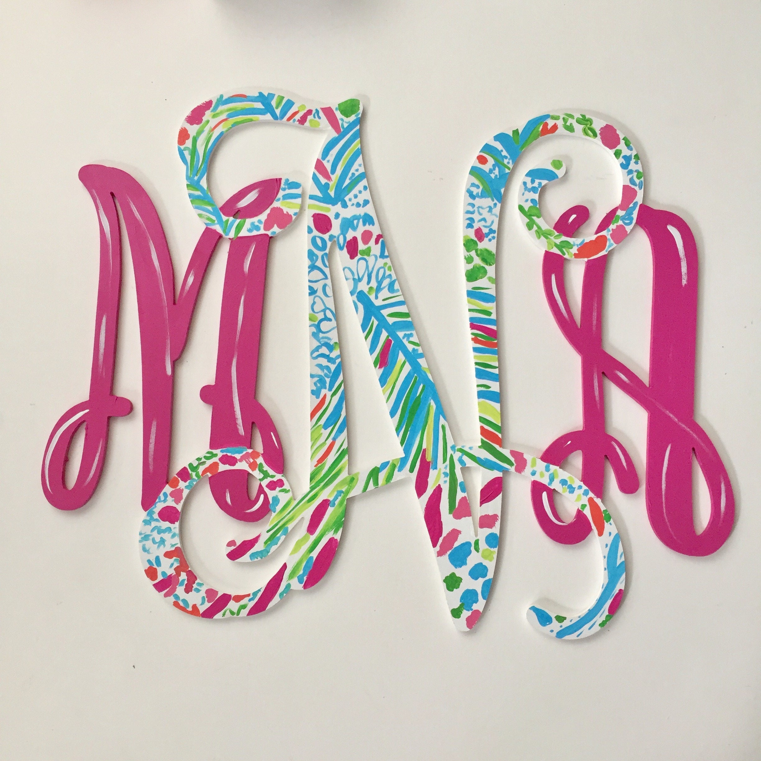 Monogrammed wood door hanger monogram wall decor