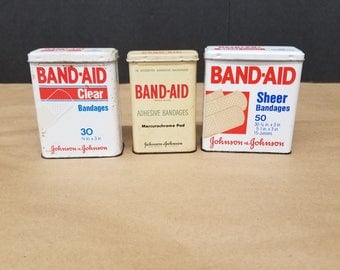 Set of 3 Vintage Band Aid Tins - Instant Collection