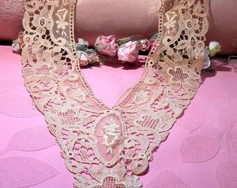 Antique Lace Victorian Dress Front French Lace Collar