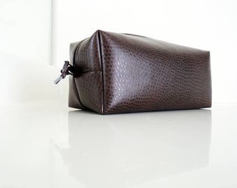 Faux Ostrich Men's Dopp Kit, Men's Dopp Bag, Men's Shaving Kit, DOP72338