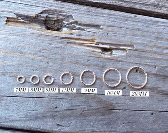 Sterling Silver Jump Rings Sterling Silver Soldered Hammered Jump Ring 16ga. Sterling Silver Jewelry Supply Finding USA