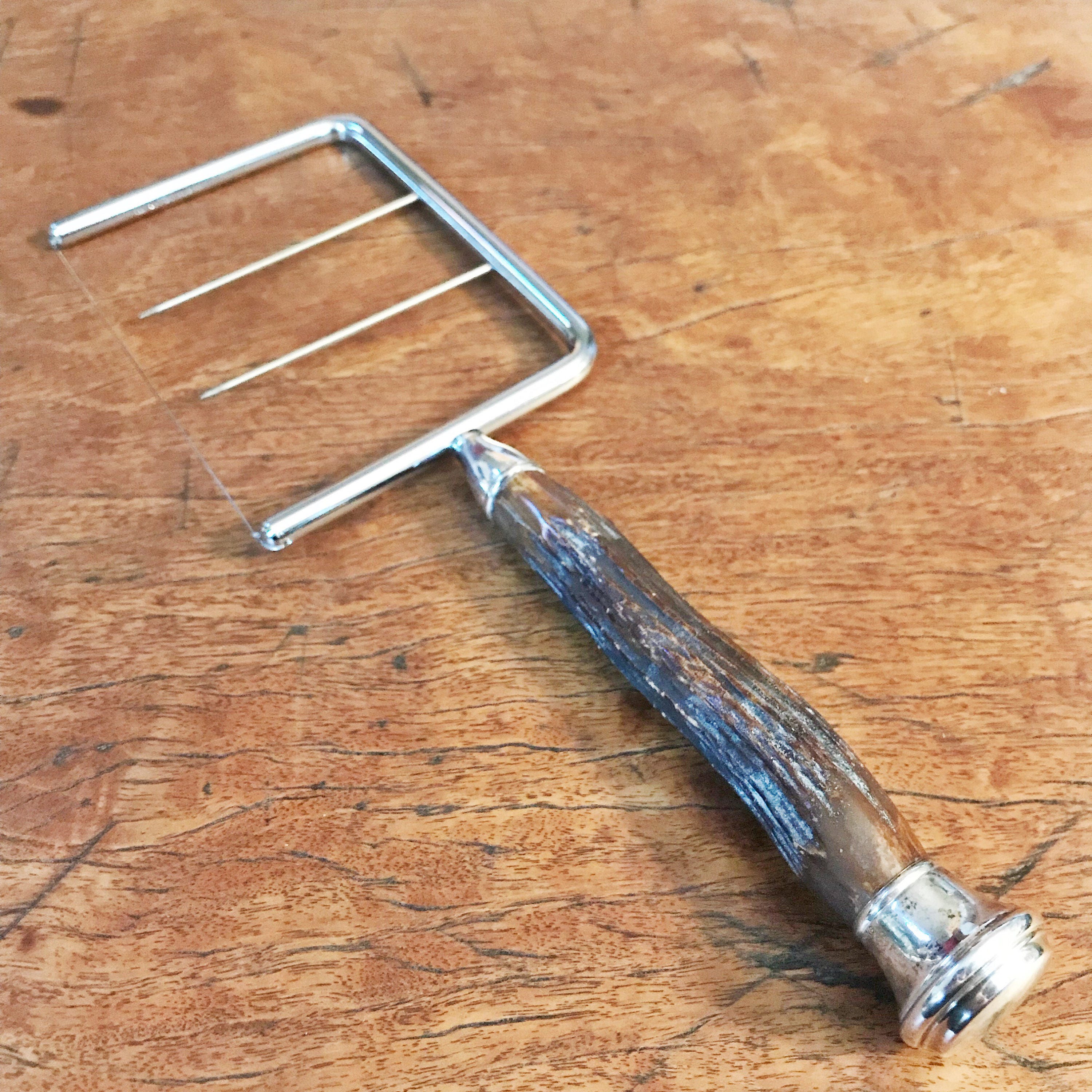 Antique Cake Cutter with Antler and Sterling Silver Handle