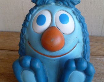 Gabriel CBS Toys 1978 "Friendly Blue Monster" Squeaky Toy Cake Topper