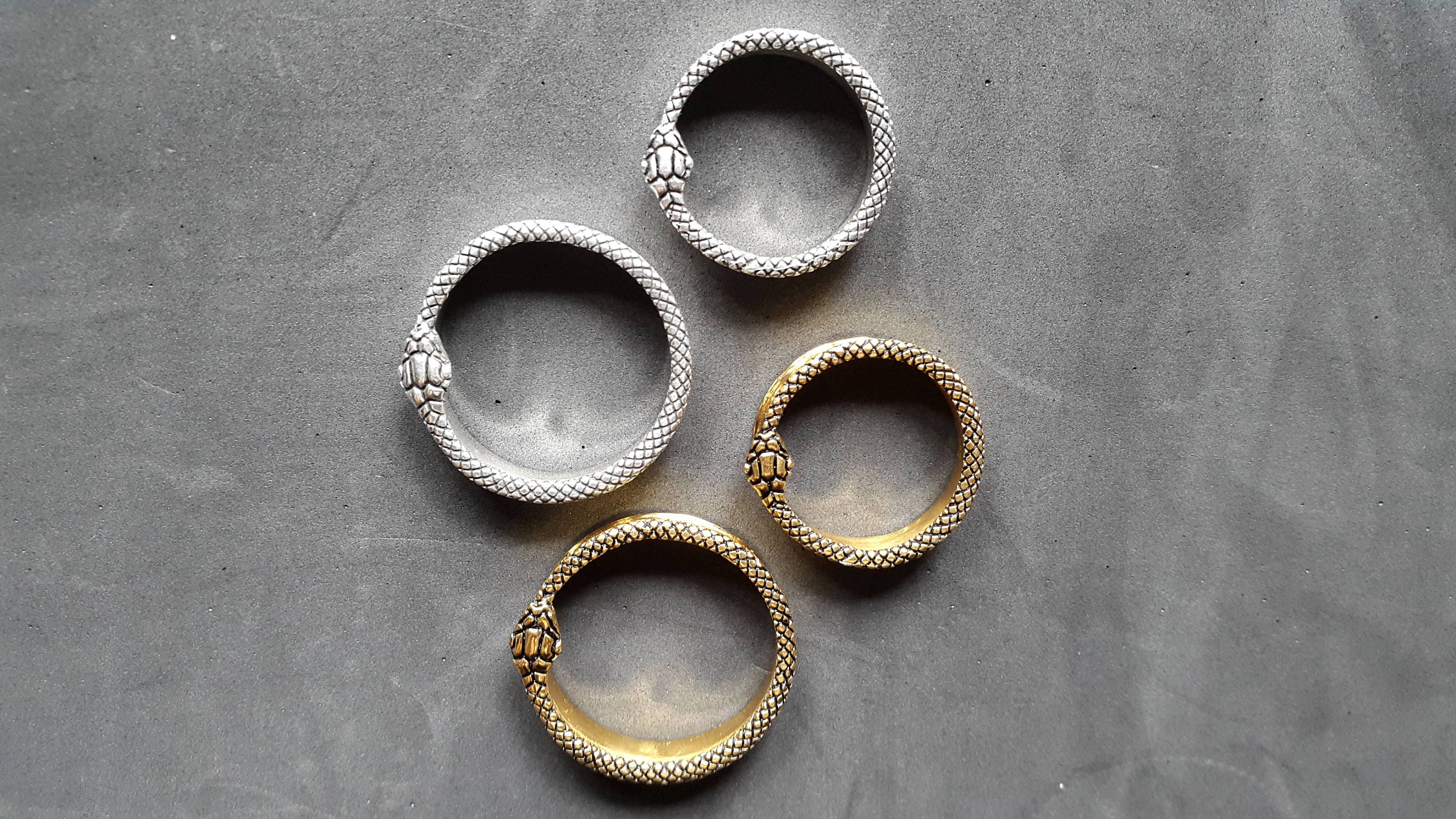 Snake Tunnels Flesh Tunnels 22K Gold Plated Tunnels