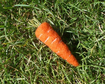 Carrot orange felted wool brooch