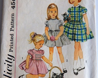 Vintage 50's Simplicity 4120 Sewing Pattern, Girls' Dress, Size 3, 22 Breast
