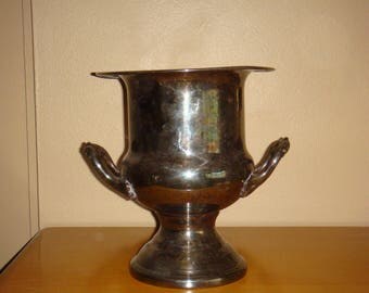 Vintage Silver Plate Champagne Bucket Handles Tarnished