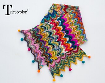 Tricotcolor scarf knit accessories scarf shawl women scarf multicolor knitted crochet knit wool felt gift women fashion accessory