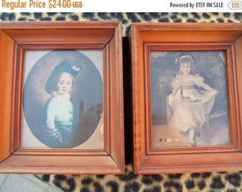 Now On Sale Vintage Pictures Set of 2 Victorian Home Decor Wall Hangings 1940's 1960's Collectibles