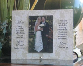 Mother of Groom gift from Bride, Mother of the Groom gift from Bride, Personalized Picture Frame, Custom Photo Frame, Wedding, 4x6 photo