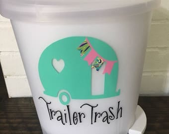 Trailer trash decal - trailer decal - travel trailer decor - trailer trash - trailer - camper decor- rv decor - camper trash can- rv trash