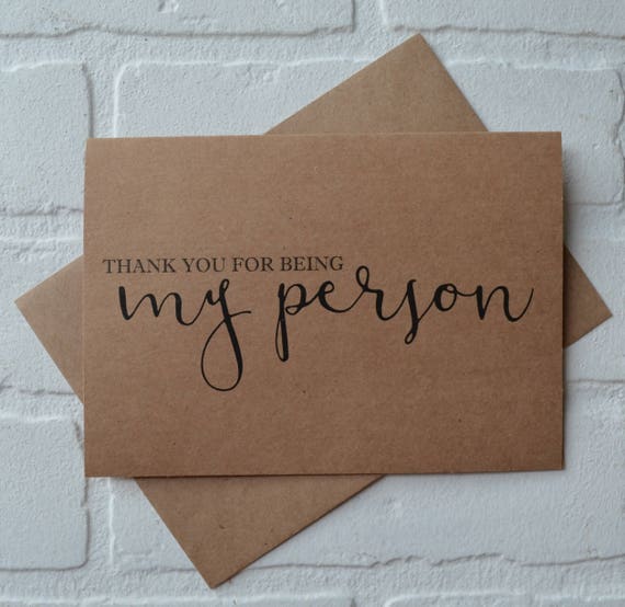 THANK YOU for being my PERSON card bridal party thank you